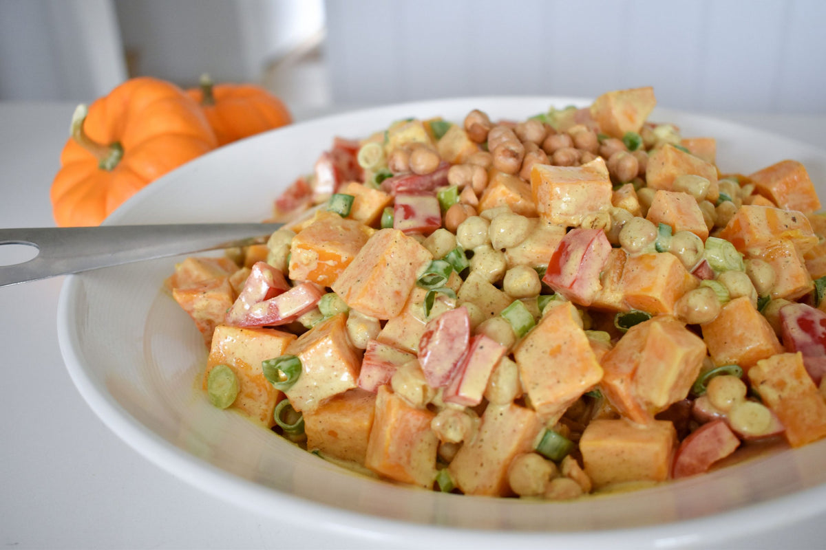 Butternut Squash and Chickpea Salad w/ Yogurt Curry Dressing Three