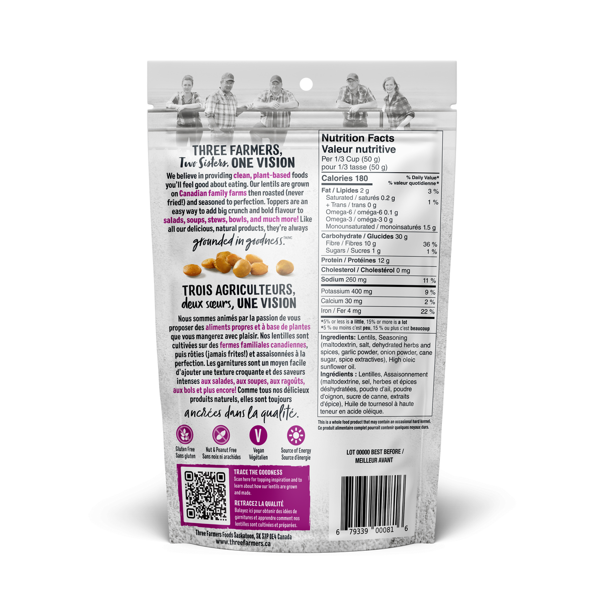 Garlic & Herb Crunchy Lentil Topper Three Farmers