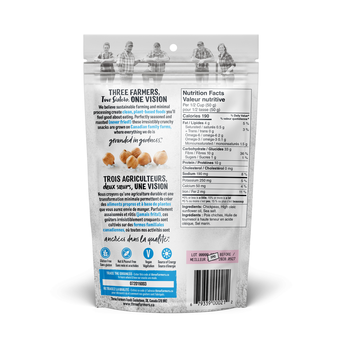 Sea Salt Roasted Chickpeas Three Farmers